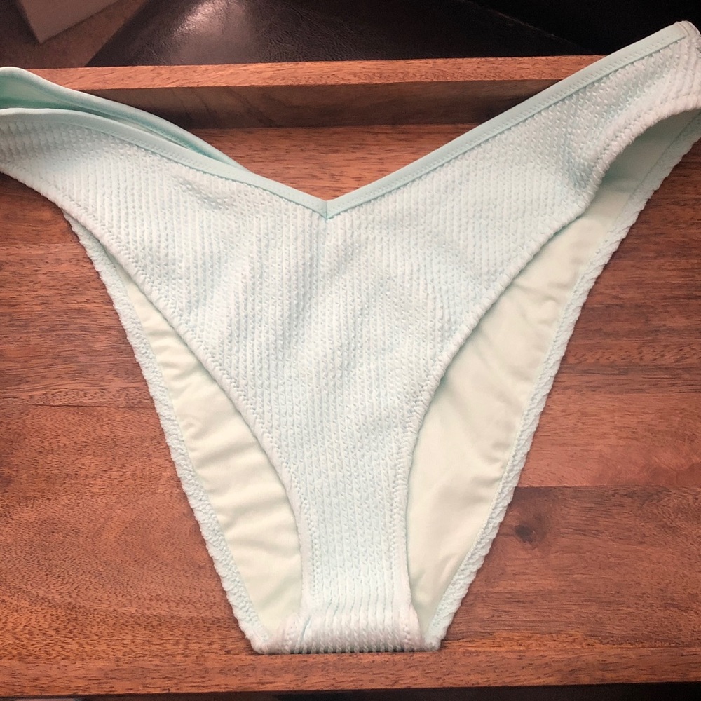 aerie Light Mint Green Ribbed Bikini Bottoms